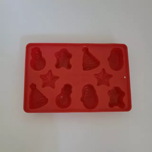JELL-O Jigglers Rojo Happy Holidays Molde de Navidad Plástico Santa Nieve Árbol