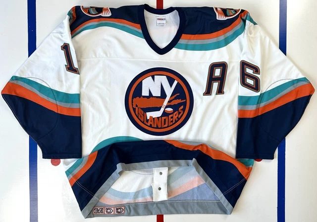 NEW YORK ISLANDERS size 56 Adidas NHL Authentic Hockey Jersey STAINED