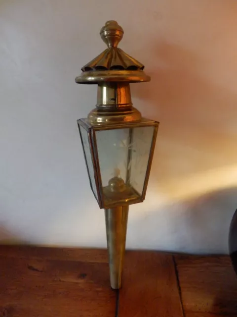 Ancienne lampe de calèche cuivre ' lanterne à pétrole '