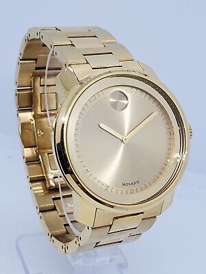 MOVADO Bold All Gold Tone Men's Watch 42mm case swiss made 3600258