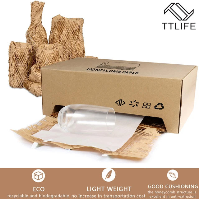 Honeycomb Packing Wrapping Paper 426'x14" Wrapping Roll Self-Dispensed Box Kit