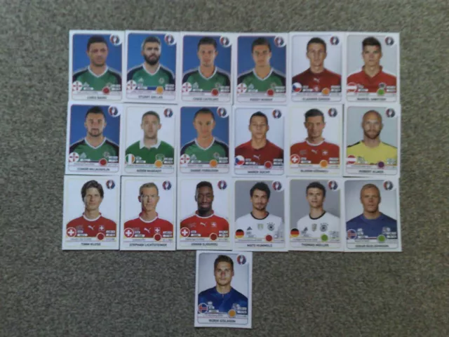 "UK SELLER ONLY" Panini 19x EURO 2016 "UK Version" Stickers All Different - GC