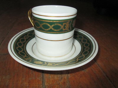 Platinum Christofle Christofle Malmaison Plat Tasse et Soucoupe 7646 Showroom Un État 