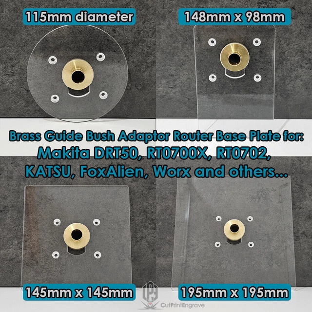 MAKITA DRT50 RT0700X KATSU Router Trend Brass Guide Bush Adaptor Base ...