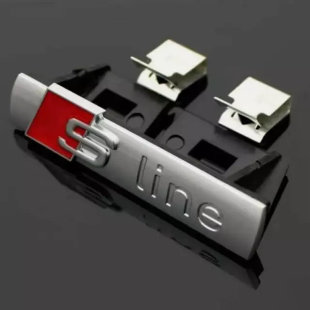 Logo S LINE pour Audi Calandre Emblème Silver Mate Sline auto