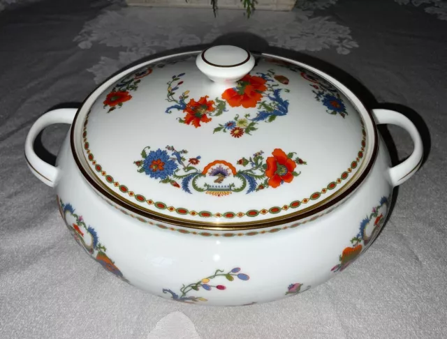 Raynaud Limoges Vieux Chine Covered Vegetable Bowl / Marquise de Pompadour NrNew