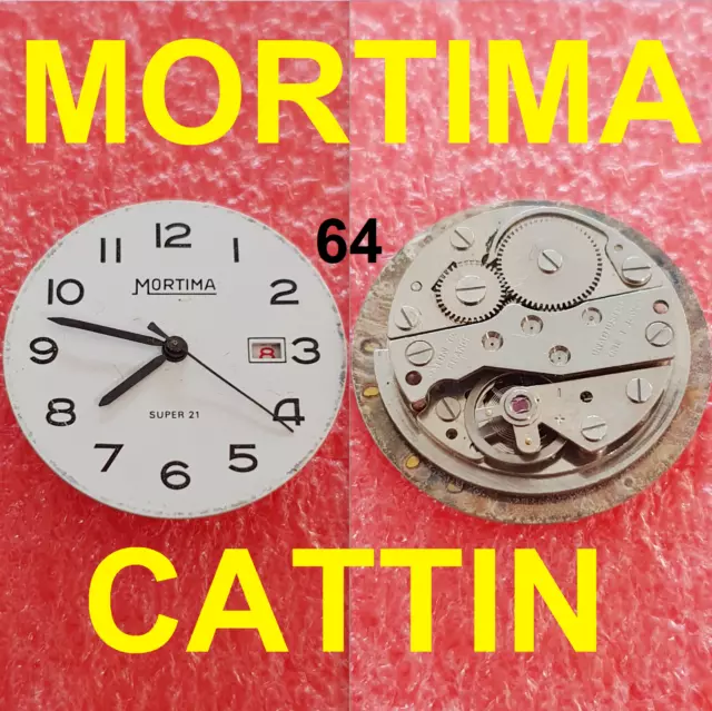 movimento mortima super 21 cal cattin dial 30mm movement watch for parts vintage