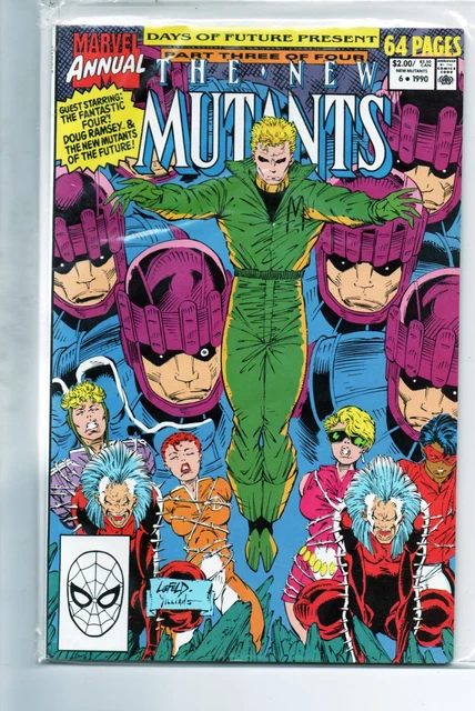 Marvel New Mutants Annual 6 Rare VF 8.0 Comic 1990 Key Liefeld 1st Shatterstar