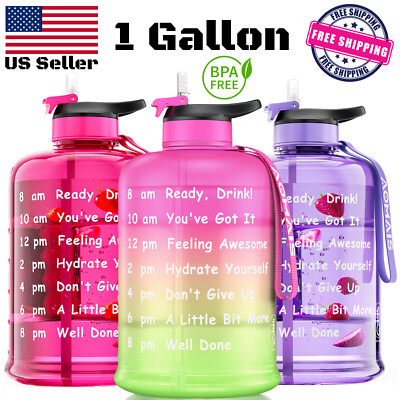 1 2 gallon water bottle with straw