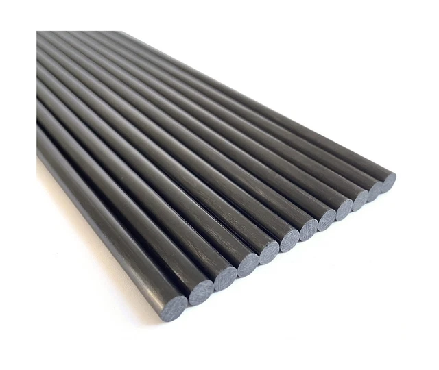 12pcs 4.0mm Carbon Fiber Rods 4.0x300mm,Solid Carbon Fiber Tube(pultrusion),1...