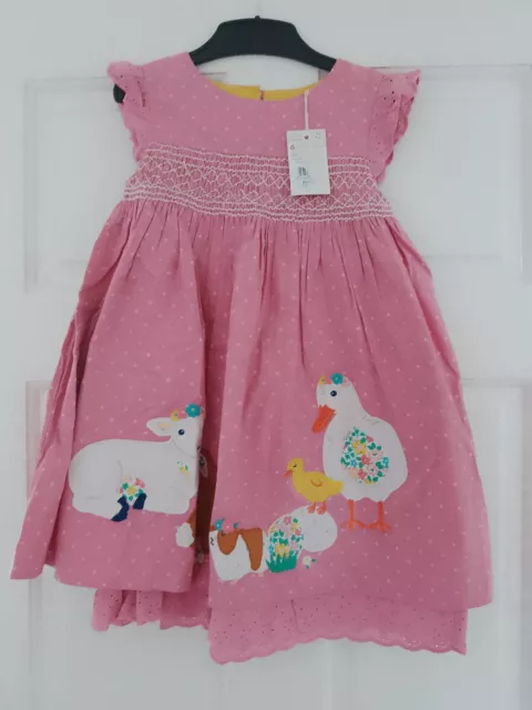 Girls Dress By Mini Boden @ John Lewis Aged 3/4 Years Pink/Fabrique Easter