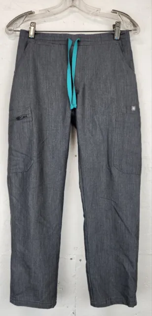 Figs Technical Collection Womens Gray Scrub Pants Drawstring Size XS