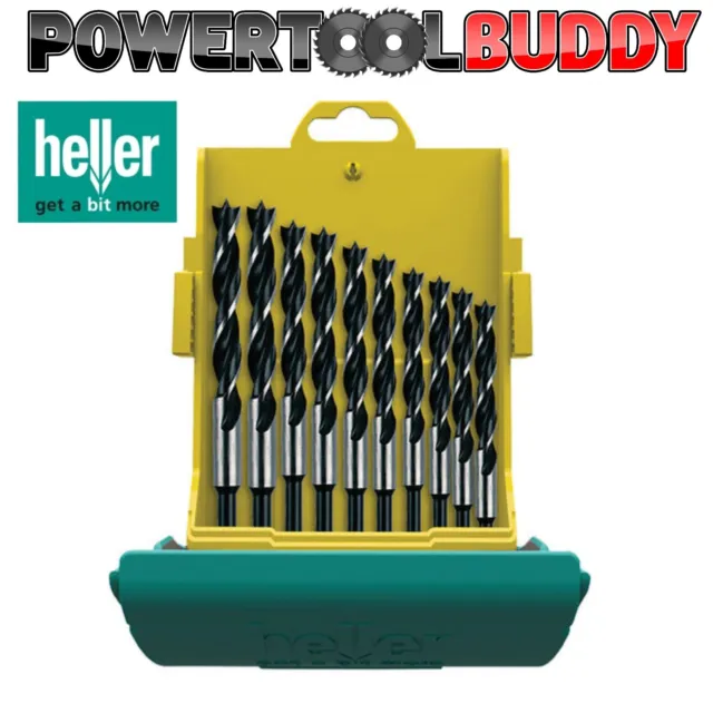 Heller 10 piece CV Brad Point Wood Bit Set 3mm-12mm High Quality German Tools B3