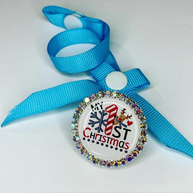 Navidad Mi primer bebé ficticio clip chupete rosa azul baby shower regalo niñas niños