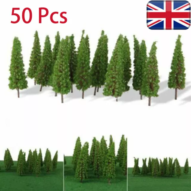 UK_50* Trees Model Train Railroad Wargame Diorama Scenery Landscape HO OO Scale.