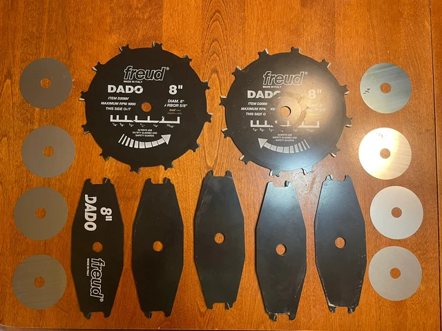 Freud SD208 8" Stacked Dado 7 Blade Set 1/4”-7/8” with 5/8" Arbor Freud SD208 8" Stacked Dado 7 Blade Set 1/4”-7/8” with 5/8" Arbor