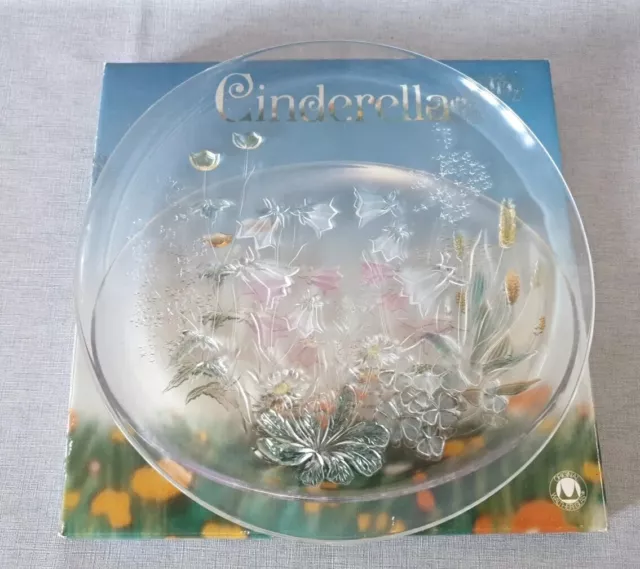 Vintage Walther Glass Cinderella Crystal Cake Plate Diameter 10 Inch