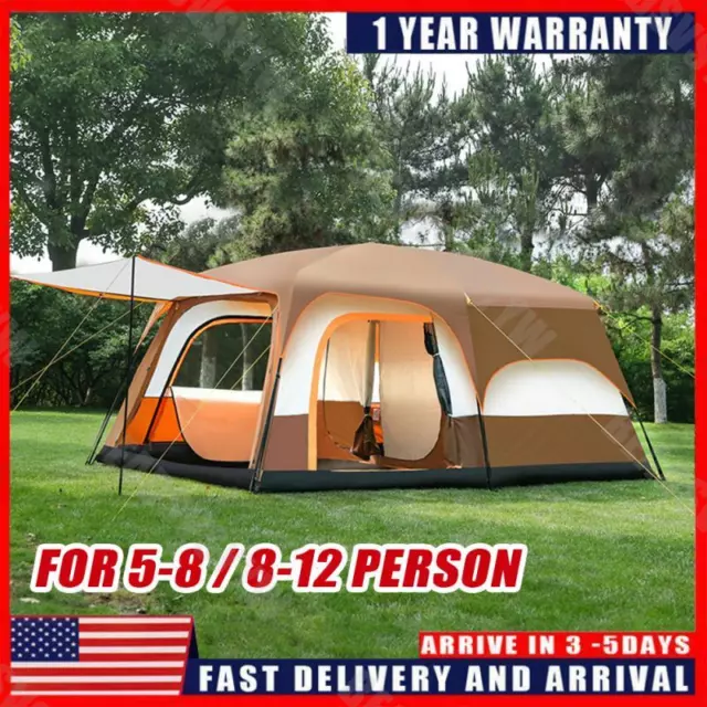 8-12 Person Camping Tent Automatic Instant Pop Up Outdoor Family Hiking Shelter
