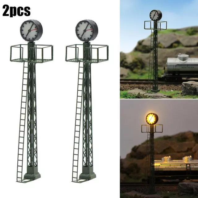 2 St??ck Modell Railroad Lights Gittermast Licht Gleis Licht Anordnung Ornamente 3