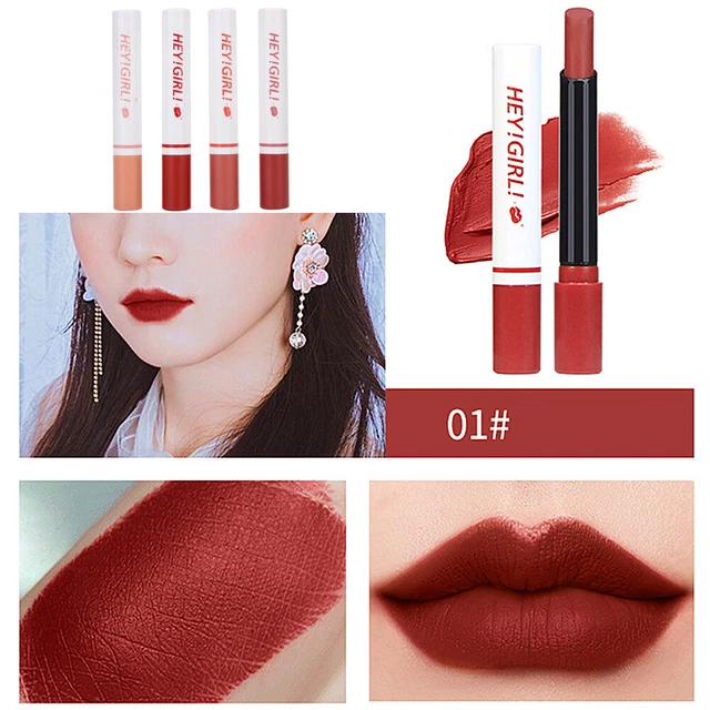 4 pz / Set rossetto a forma di sigaretta opaco lunga durata labbra sbiadite SLS