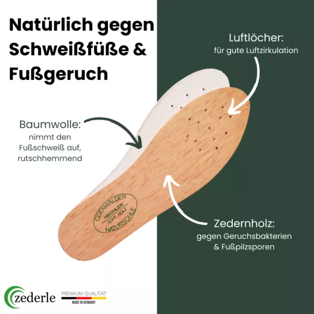 3x ORIG Odenwälder Zedernholzsohlen - Einlegesohlen - Zedern-Sohlen - Zedernholz 2