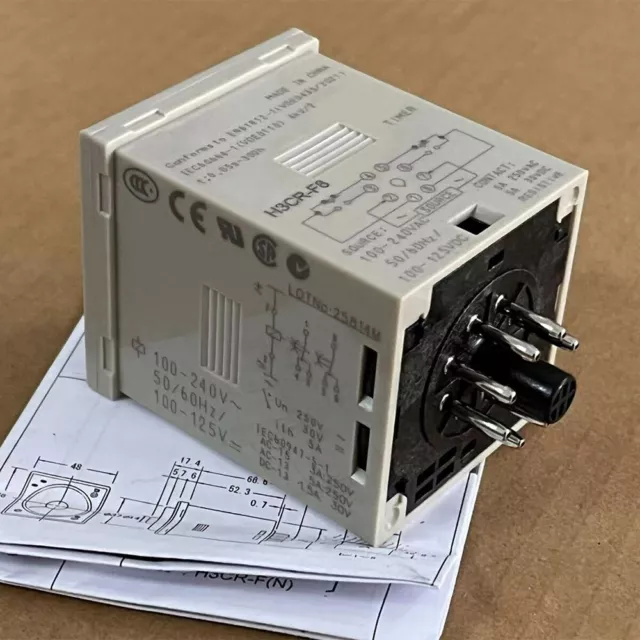 New For Omron Twin Timer Time Delay Relay H3CR-F8 AC 100-240V In Box 3