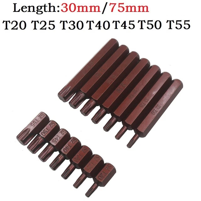 Gasea 8PCS 150mm 6.35mm Hex Tige Embouts De Tournevis Magnétiques à Tête Creuse Torx S2 T8-T40 Jeu De Tournevis Électrique Torx Outil De Réparation
