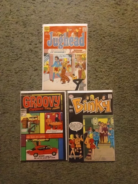 Silver Age Cartoon Comic Lot Of 3 Different Brands FN/VF Marvel, DC, & Archie