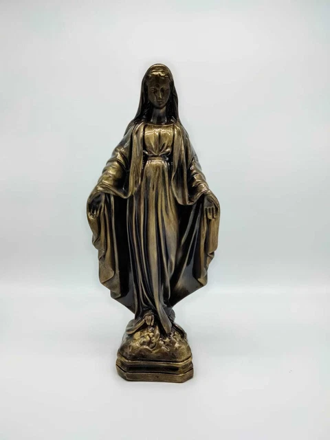 ESTATUA DE LA Virgen Inmaculada Resina Color Bronce Antigua CM 40 (15 ...