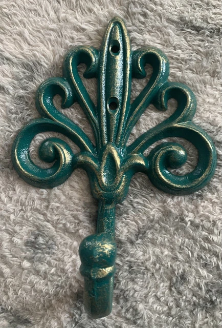 Cast Iron Wall Hook Fleur de Lis, Vintage Look,Coat Hook Handmade Rustic