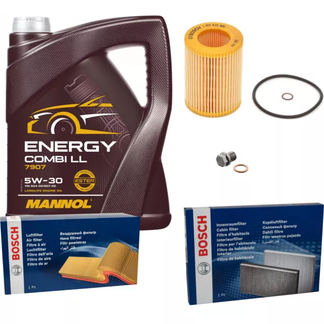 BOSCH Inspektionspaket 5 L MANNOL Energy Combi LL 5W-30 für Hyundai Accent II