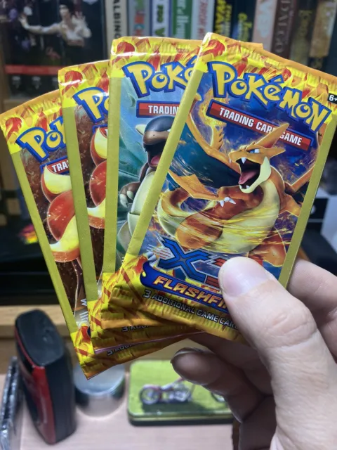 Pokemon Flashfire 3-Card Mini Booster Pack Charizard Art Sealed 4 Packs