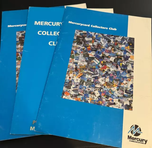 UK Phonecards - 3 Mercurycard Collectors Club Promo Booklets