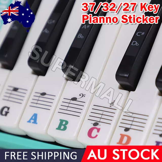 For Universal Piano Learner Stickers Music Piano 37/ 32/ 27 Key Note Keyboard OZ