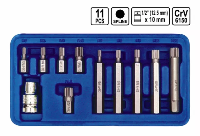 Beaucoup Dent Étoile Bit Kit 1/2'' Écrou Outil Set D 'em Bouts 11 Pièces