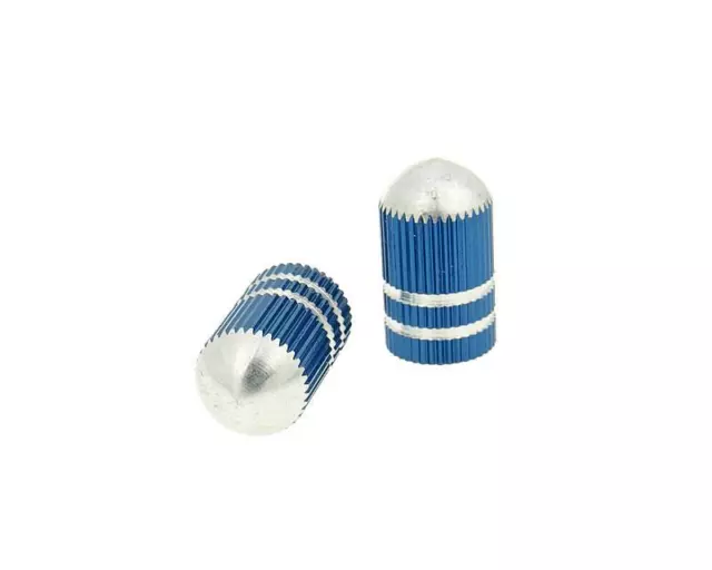 Lexmoto Milano 50 Tyre Valve Cap Set Bullet Anodised Blue