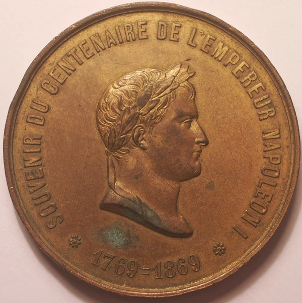 Médaille Souvenir Centenaire De Napoléon 1er (1769-1869) - Bronze Doré, XIXe Siècle, Vintage
