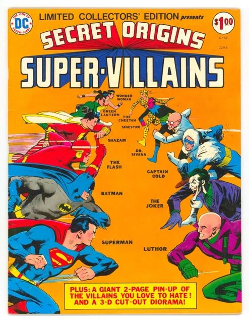 LIMITED COLLECTORS' EDITION #C-39 VG, Super-Villains, DC Comics Treasury 1975