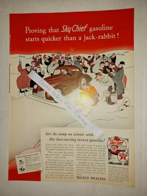 Texaco Sky Chief Gasoline Vintage 8x11 Magazine Ad
