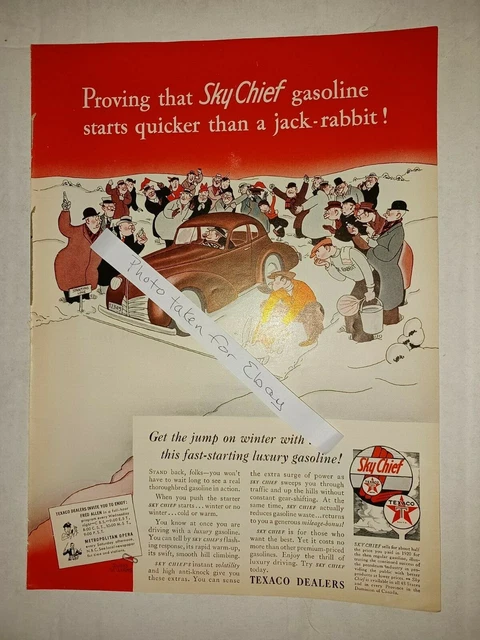Texaco Sky Chief Gasoline Vintage 8x11 Magazine Ad