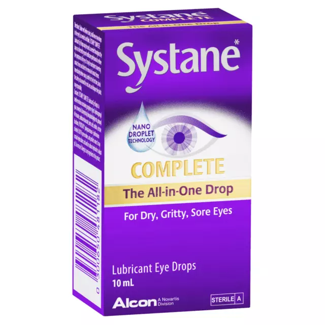 Systane Complete 10mL Eye Drops All-in-One Lubricant Nano Droplet Technology