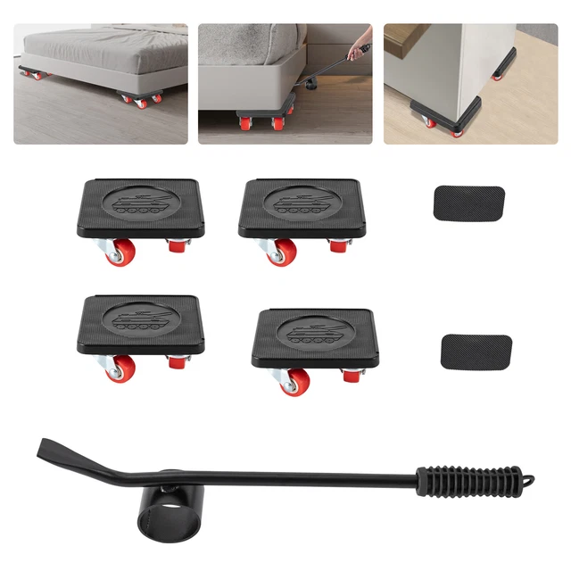 Set Di 4 Ruote Per Mobili, 75 Mm, Con Freno Fino A 180 Kg Per - Foto 6