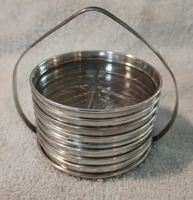Sterling Silver Coaster Set 9 Pieces