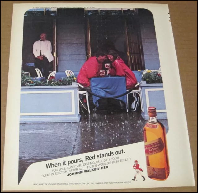 1987 Johnnie Walker Red Label Whisky Print Ad Advertisement 10" x 12" Vintage