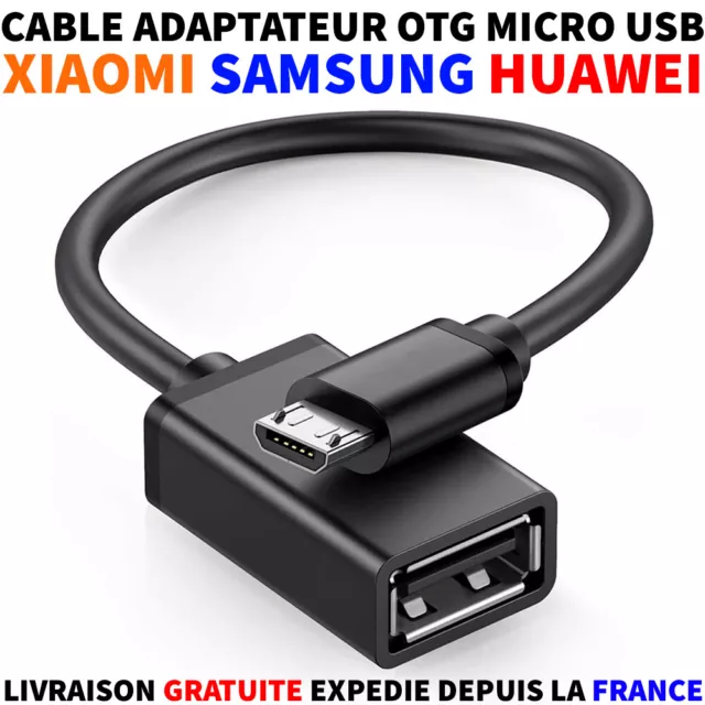 Cable Adaptateur Host Otg Usb A Femelle Vers Usb Micro-B Male Cle Usb Smartphone