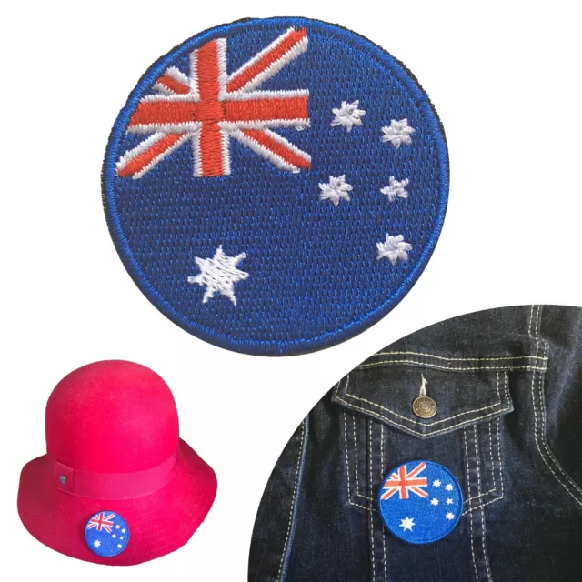 Australian Flag Iron on patch Oz Australia Aussie round flags iron-on patches