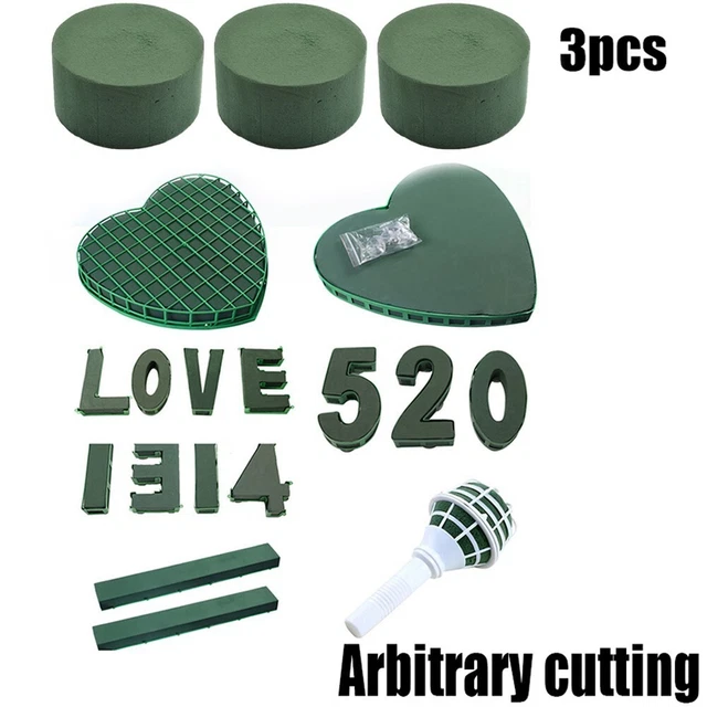 6 Blocs De Mousse Florale Ronds Fenglin-joy - 8x4cm, Vert - Pour Arrangements Frais Ou Secs, Mariage, Décoration