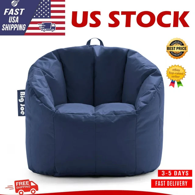 Big Joe New Milano Bean Bag Chair, Smartmax 2.5ft 100% Polyester, Navy