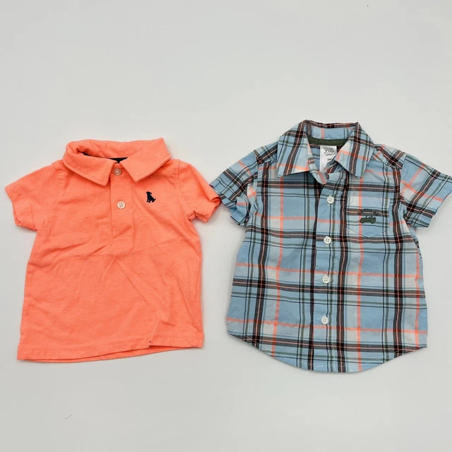 Carters Baby Infant Boy 3 Months 2 Piece Short Sleeve Polo & Dress Shirt Lot 749