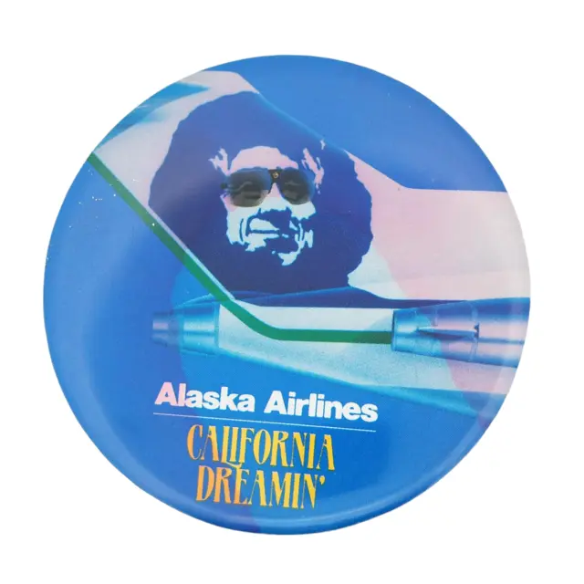 VTG Alaska Airlines California Dreamin Pinback Button
